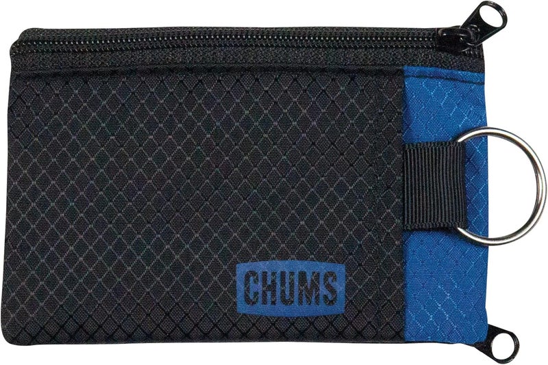 CHUMS Surfshorts Wallet - Lightweight Slim Wallet with RFID Blocking Card & Clear ID Window - Zippered, Minimalist Wallet w/Key Ring - Solid Colors - Image 1